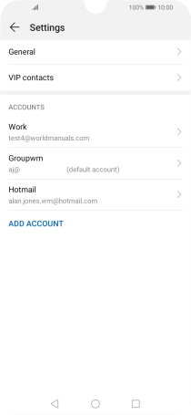 Press the required email account.