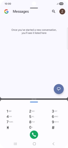 Drag up or down on the screen to adjust the application windows to the required size.