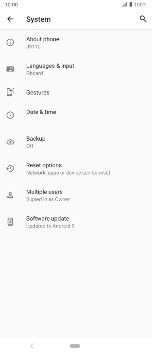 Press Reset options.