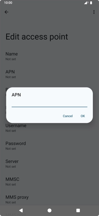Key in wap.o2.co.uk and press OK.