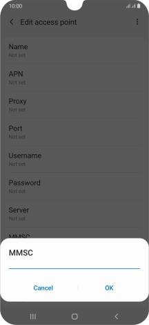 Key in http://mmsc.mms.o2.co.uk:8002 and press OK.