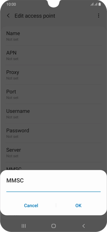 Key in http://mmsc.mms.o2.co.uk:8002 and press OK. Key in http://mmsc.mms.o2.co.uk:8002 and press OK.