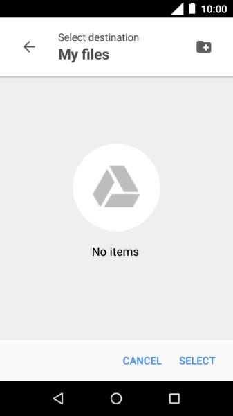 To create a new folder, press the new folder icon and follow the instructions on the screen to create a new folder.