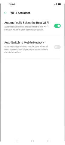 Press the indicator next to 'Auto-Switch to Mobile Network' to turn the function on or off.