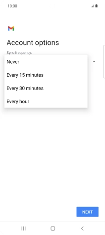 Press the required setting.