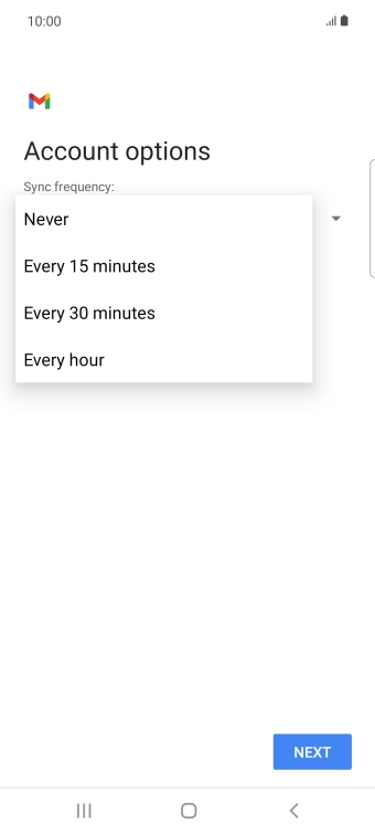 Press the required setting. Press the required setting.