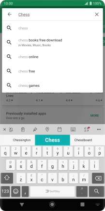 Key in the name or subject of the required app and press the search icon.