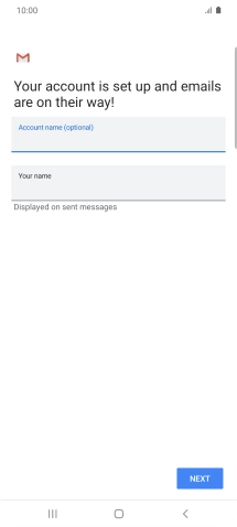 Press the field below 'Your name' and key in the required sender name.
