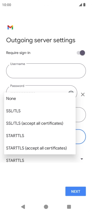 Press SSL/TLS. Press SSL/TLS.