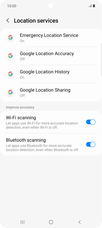 Press Google Location Accuracy.