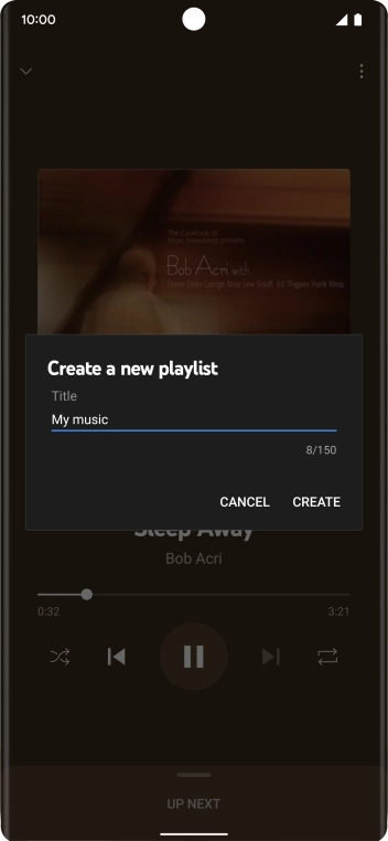 Key in a name for the playlist and press CREATE.