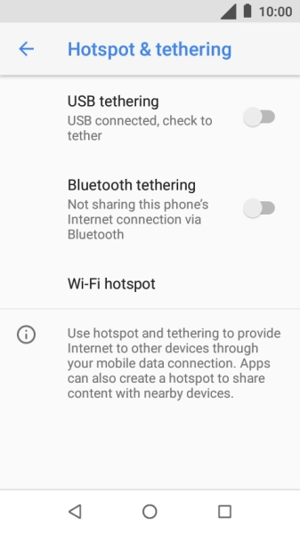 Press Wi-Fi hotspot.