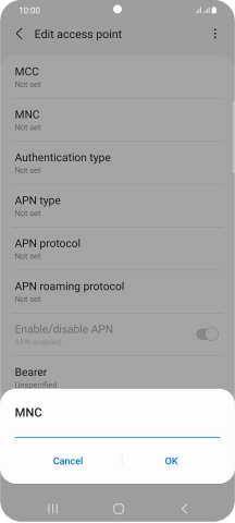 Key in 10 and press OK.