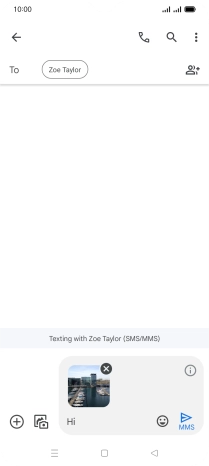 Press the send icon when you've finished your picture message.