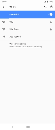 Press the required WiFi network.