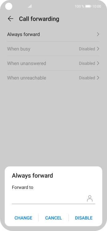 Press DISABLE.