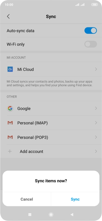 If you turn on the function, press Sync.