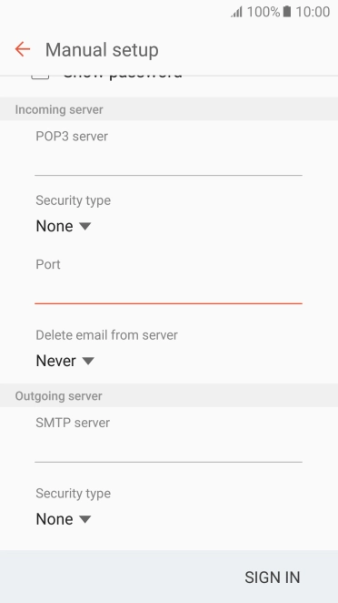 Press the drop down list below 'Delete email from server'.