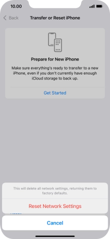 Press Reset Network Settings.