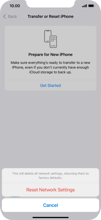 Press Reset Network Settings.