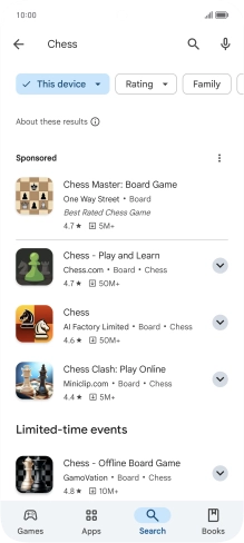 Press the required app.