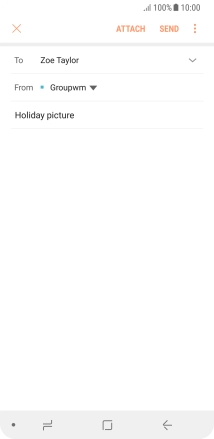 Press the text input field and write the text for your email.