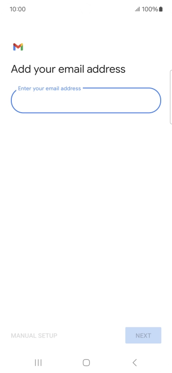 Press the field below 'Enter your email address' and key in your email address.