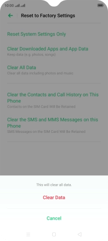 Press Clear Data.