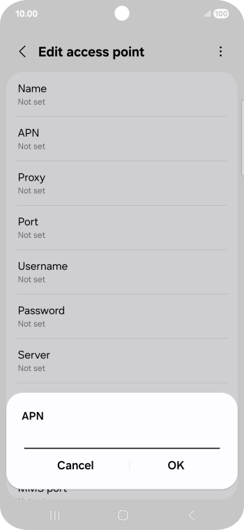 Key in mobile.o2.co.uk and press OK.