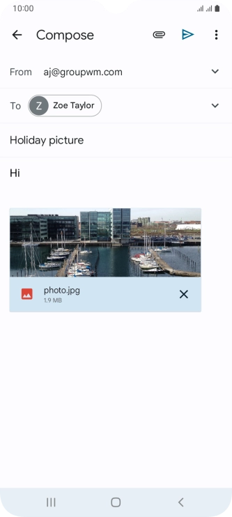 Press the send icon when you've finished your email. Press the send icon when you've finished your email.