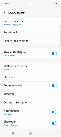 Press Screen lock type and key in the additional phone lock code you created earlier.