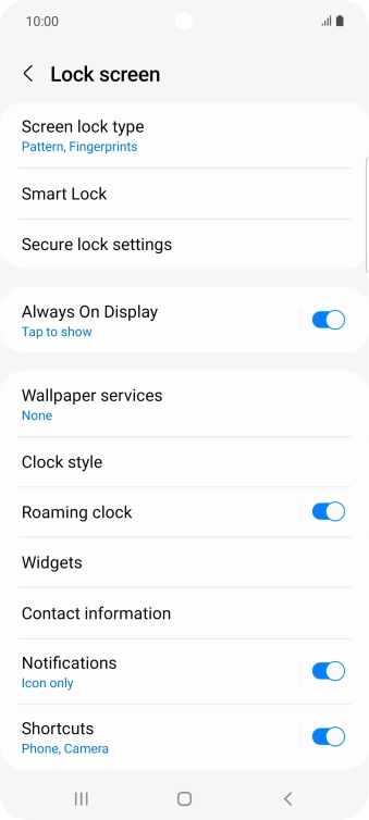 Press Screen lock type and key in the additional phone lock code you created earlier.