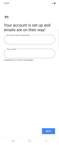 Press the field below 'Account name (optional)' and key in the required name.