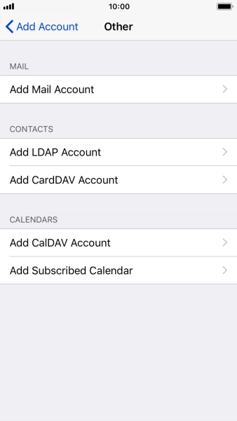 Press Add Mail Account. Press Add Mail Account.