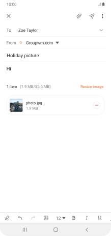 Press the send icon when you've finished your email.