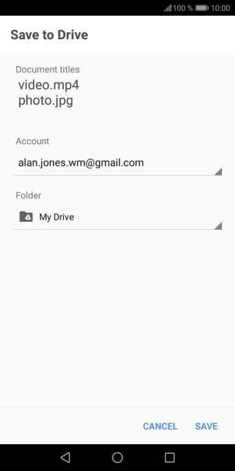 Press the field below 'Folder'.