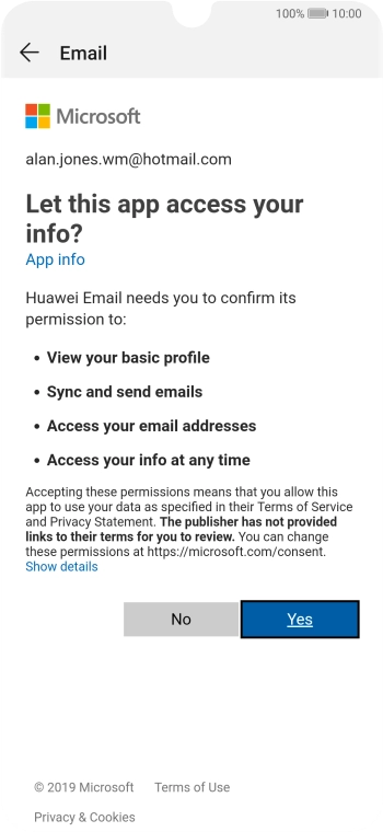 If this screen is displayed, you email account has been recognised and set up automatically. Follow the instructions on the screen to key in more information and finish setting up your phone. If this screen is displayed, you email account has been recognised and set up automatically. Follow the instructions on the screen to key in more information and finish setting up your phone.
