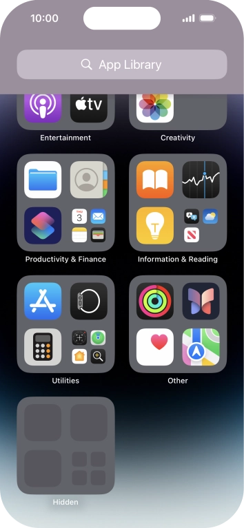 Press and hold the required app.