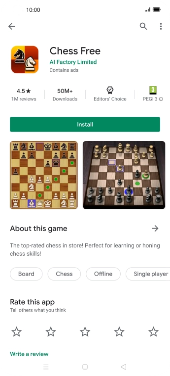 Press Install and follow the instructions on the screen to install the app.