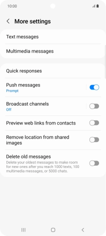 Press Text messages.