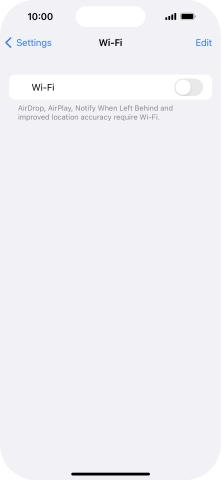 Press the indicator next to 'Wi-Fi' to turn on the function.