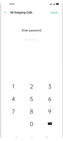 Key in your barring password.