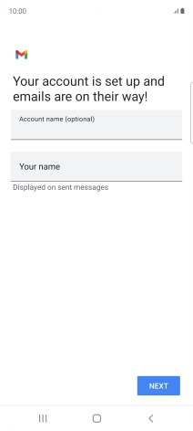 Press the field below 'Account name (optional)' and key in the required name.