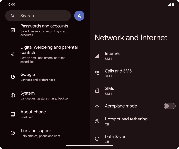Press Passwords and accounts. Press Passwords and accounts.