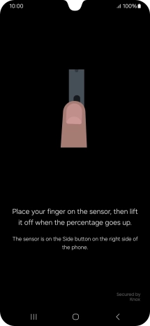 Follow the instructions on the screen to create the phone lock code using your fingerprint.