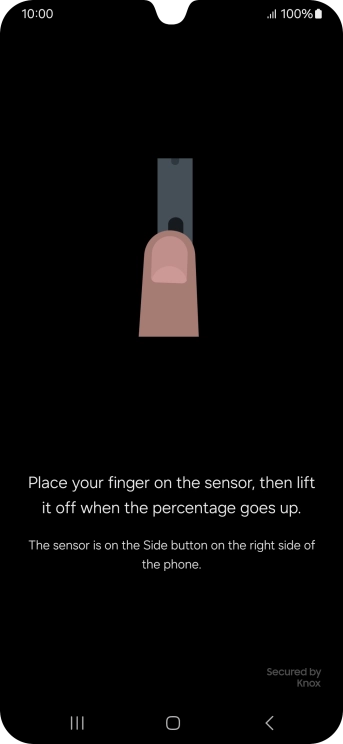 Follow the instructions on the screen to create the phone lock code using your fingerprint.