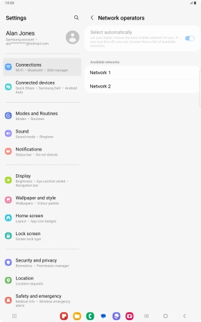 Press the required network.