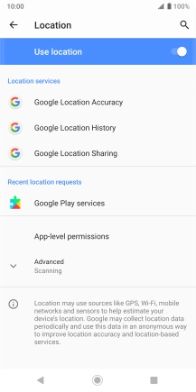 Press Google Location Accuracy.