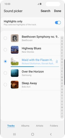 Once you've found a ring tone you like, press Done.
