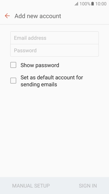 Press Email address and key in your email address.
